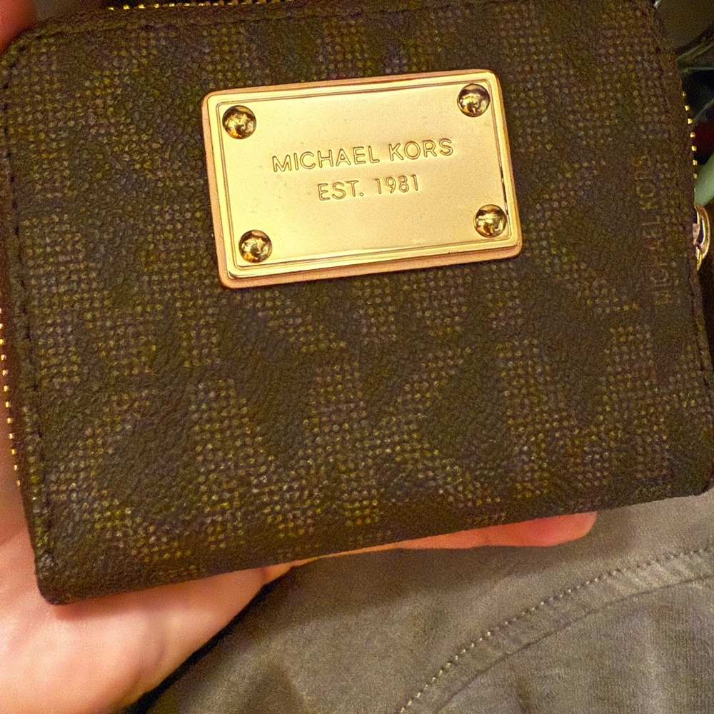 Michael Kors Brown Wallet with Gold Accents